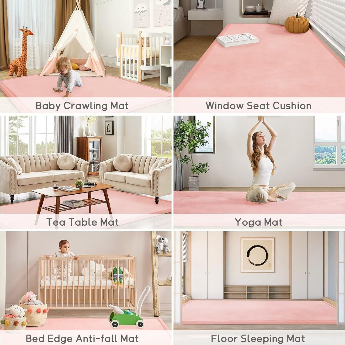 Baby Play Mat for Floor Nursery Rug Muscle Mat Area Rug Playroom Rug 79"x110" Playpen Mat Memory Foam 1.3" Thick Crawling Mat For Babies,Toddlers, Infants, Kids,Grey