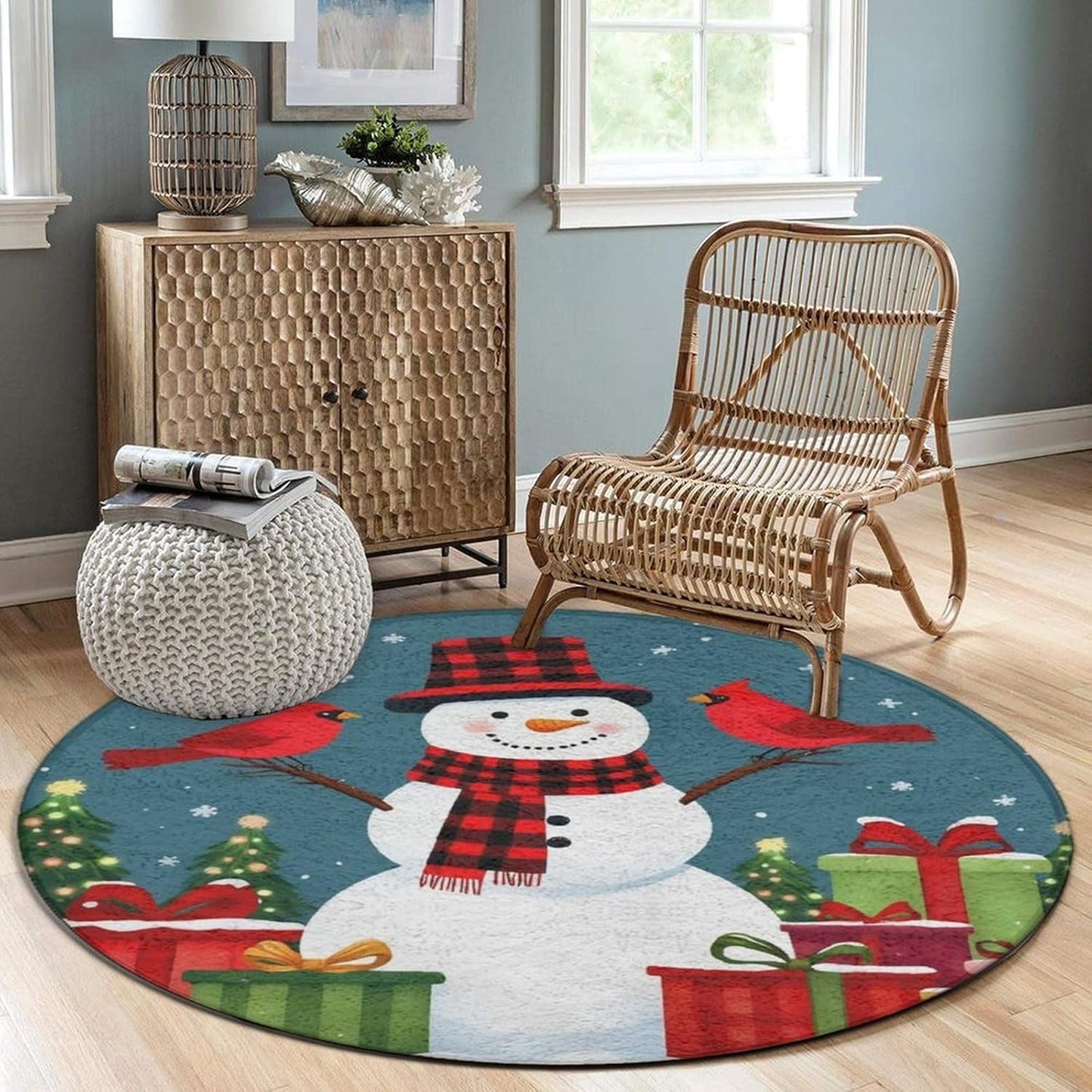 Soft Round Yoga Carpet, Office Chair Decor Round Mat for Carpet and Hardwood Floors Purple Butterfly