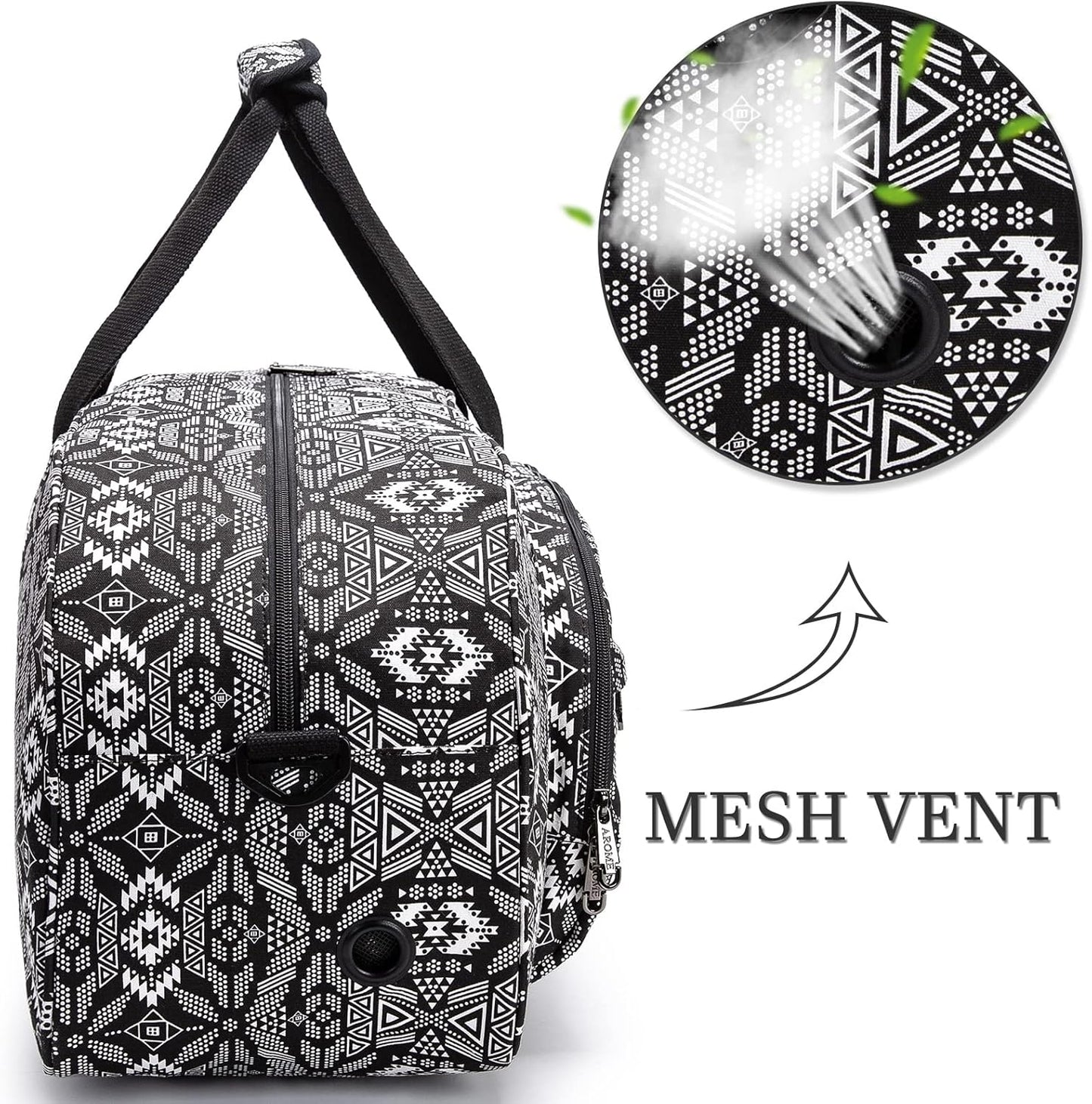 AROME Yoga Mat Bag for Women Men, Large Canvas Yoga Bag for 1/4" 1/3" 2/5" 1/2" Extra Thick Exercise Yoga Mat Gym Tote Sports Duffle Bag Carrying Bags with Wet Pocket & Shoulder Strap & Mat Strap