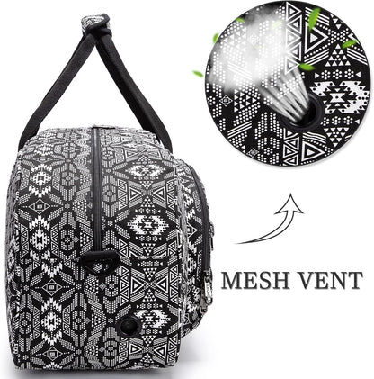 AROME Yoga Mat Bag for Women Men, Large Canvas Yoga Bag for 1/4" 1/3" 2/5" 1/2" Extra Thick Exercise Yoga Mat Gym Tote Sports Duffle Bag Carrying Bags with Wet Pocket & Shoulder Strap & Mat Strap