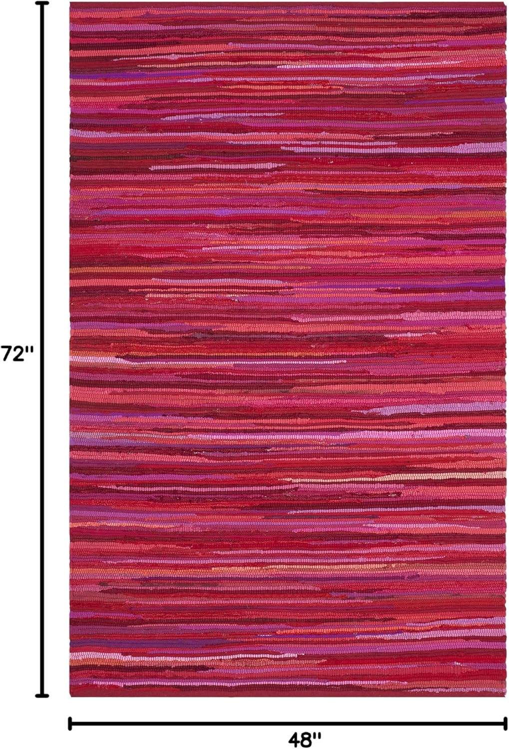 SAFAVIEH Area Rug 3x5 - Rag Rug Collection - Blue & Multi, Handmade Cotton, Boho Stripe Pattern, Ideal for Entryway, Living Room, Bedroom, Dining Space (RAR130B)