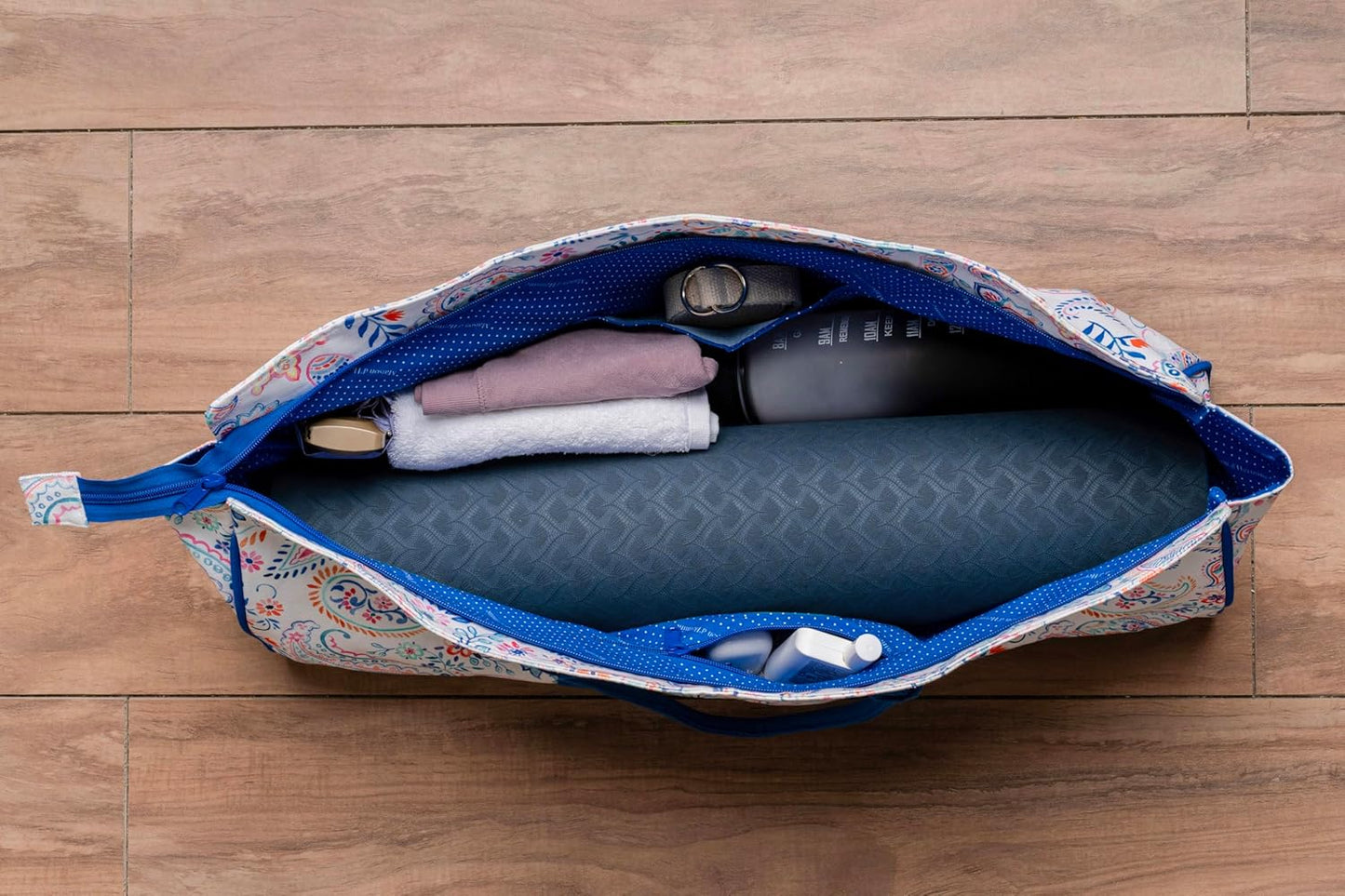 Maison d' Hermine Yoga Mat bag, Cylindrical bag for Woman&Men, yoga mat Bag &Adjustable shoulder straps Yoga Mat Carrier Bag with Drawstring Water Bottle Pocket and zipper pocket Easter Gifts