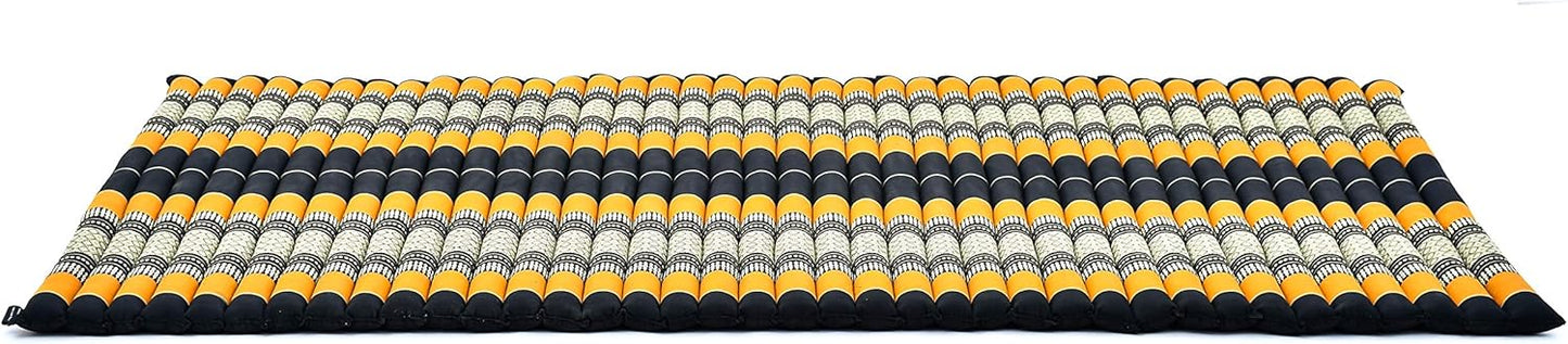 Leewadee - Kapok Roll Mat – Handcrafted Folding Sleep & Relaxation Mattress from Thailand, Ideal as Guest Bed, Camping Mat, Yoga Mat or Traditional Futon, 75 x 39 inches, Anthracite