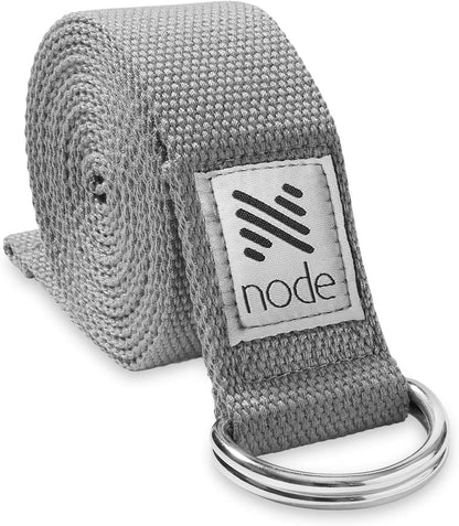 7-1/2' Yoga Strap for Stretching, Woven Cotton Blend Yoga Strap with Adjustable D-Ring Buckle for Exercise, Therapy and Fitness