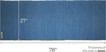 Live Well 360 Handmade Organic Cotton Yoga Mat - Non-Toxic, Chemical-free and All Natural Cloth Yoga Mat - Exercise, Workout, & Fitness Rug - Woven Material - Absorbent & Washable - 78" x 27"