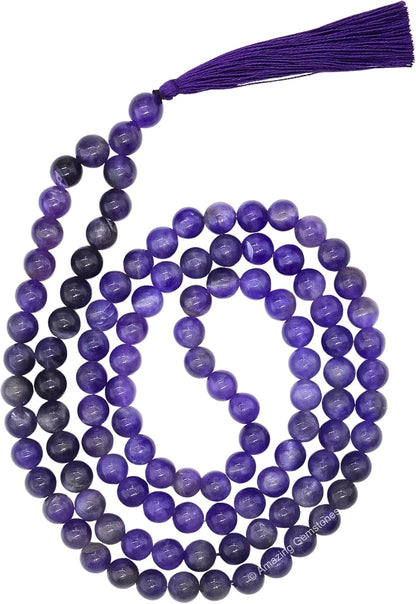 Amazing Gemstone 108 Beads Handmade Mala (Knotted, Rudraksha) - Colors A