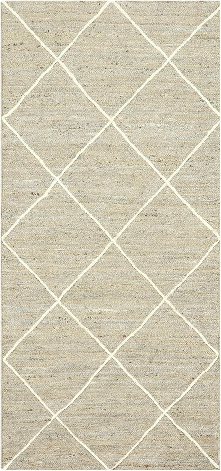Premium Quality Jute Rug 2x3 Kilim Area Rug Hand Braided Jute Geometric Pattern Beige Hand Woven Boho Flatweave Carpet Indoor Outdoor Rugs for Kitchen Garden Yoga Mat - Colors B