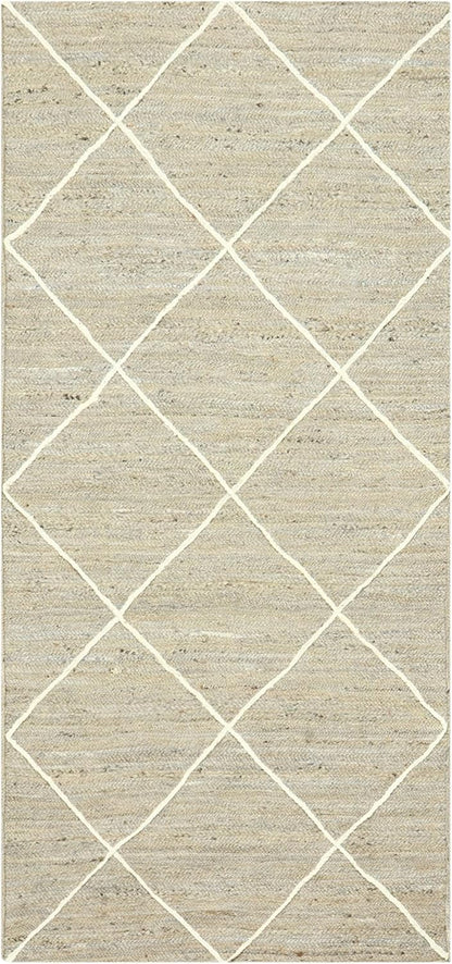 Premium Quality Jute Rug 2x3 Kilim Area Rug Hand Braided Jute Geometric Pattern Beige Hand Woven Boho Flatweave Carpet Indoor Outdoor Rugs for Kitchen Garden Yoga Mat - Colors B