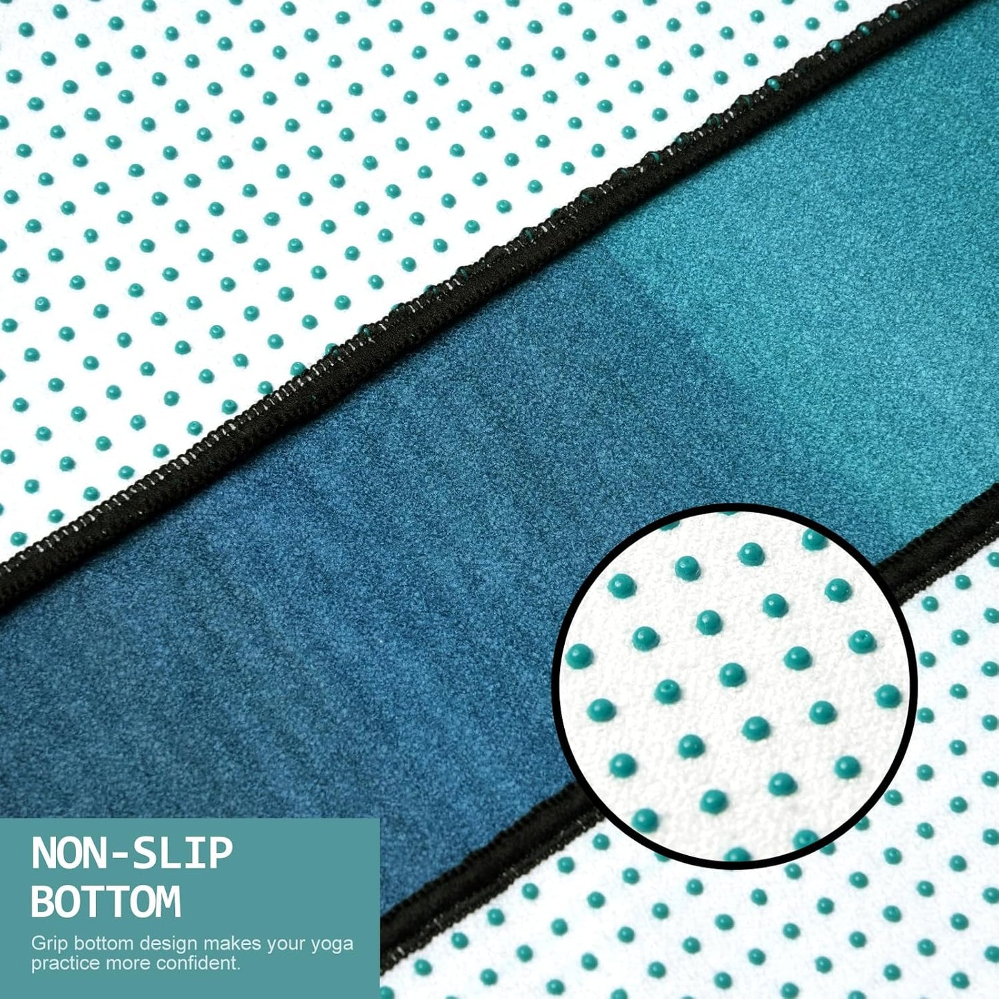 Eunzel Hot Yoga Towel, Non Slip Yoga Mat Towel Sweat Absorbent Printed Yoga Towel with Grip Dots for Hot Yoga, Pilates and Workout 72"x 24", Sunset