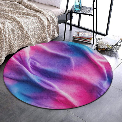 Soft Round Yoga Carpet, Office Chair Decor Round Mat for Carpet and Hardwood Floors Purple Butterfly