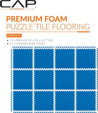 CAP Puzzle Exercise Mats | 1/2” Thick EVA Interlocking Foam Tiles for Home Gym Flooring | Multiple Options