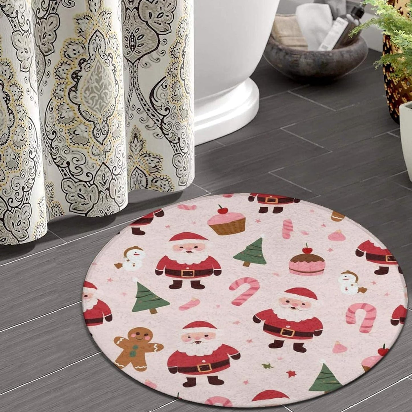 Soft Round Yoga Carpet, Office Chair Decor Round Mat for Carpet and Hardwood Floors Purple Butterfly