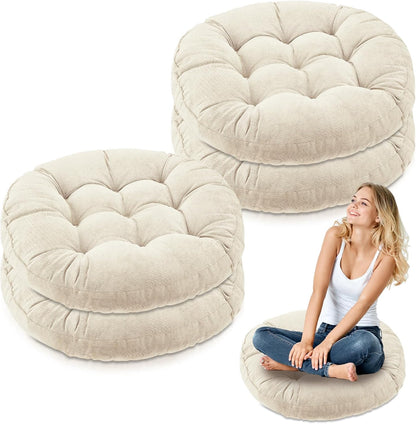 Jerify Floor Pillow Cushions Large Round Square Large Meditation Floor Pillow for Classroom Adult Meditation Picnic Party Seating Learning Daycare School(Square,Mixed Colors,4 Pcs)