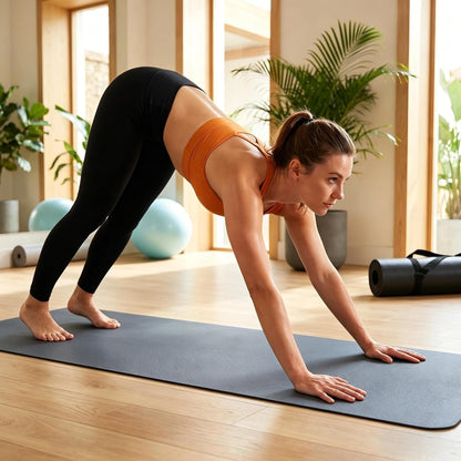 Grip Yoga Mat 5mm Non-Slip PU Natural Rubber Surface, Premium Fitness Mat for Hot Yoga, Pilates, for Women and Men