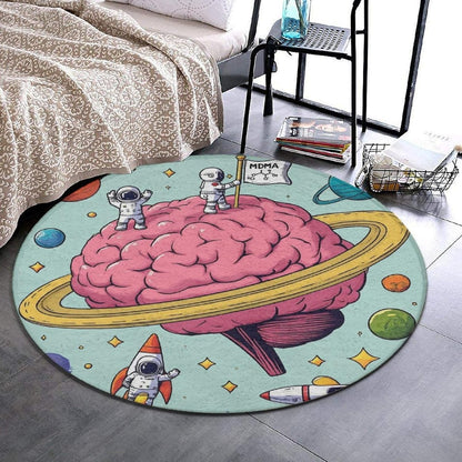 Room Sofa Yoga Soft Round Carpet, Home Decor Non Slip Kitchen Office Circle Rug, Machine Washable Modern Round Area Rug Beach Turtles, 60inch
