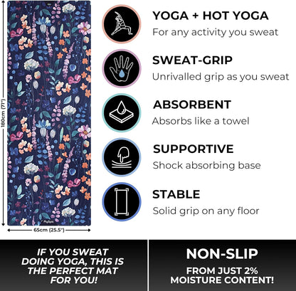 Plyopic. All In One Yoga Mat | Luxury Sweat-Grip Mat/Towel Combo | Ideal for Yoga, Hot Yoga, Bikram, Pilates, Workout & Exercise | Eco-Friendly Natural Rubber