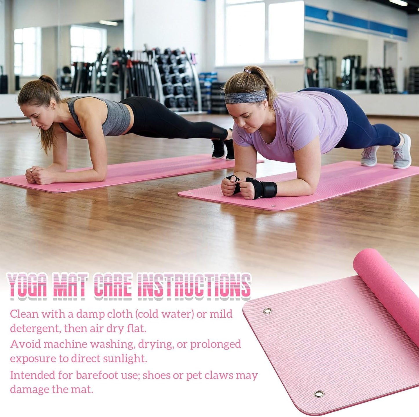 Briwooody Hanging Yoga Mat, Exercise Mat Non Slip Thick for Women and Men, Tear-resistant Fitness Pad with Reinforced Holes for Home Gym, Yoga, Pilates,stretching