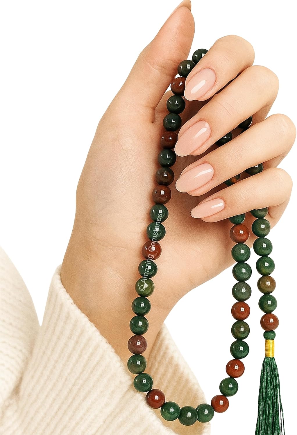 Amazing Gemstone 108 Beads Handmade Mala (Knotted, Rudraksha) - Colors B