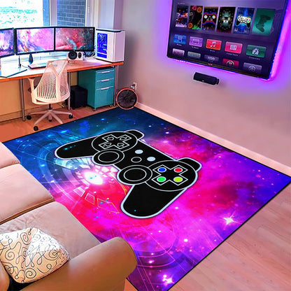 Game Controller Rugs for Bedroom Boys Living Room Gamer Gamepad Red Carpets Floor Mat Player Indoor Mats Gaming Art Design Home Decor Crystal Doormat Yoga Mats 3'x5'