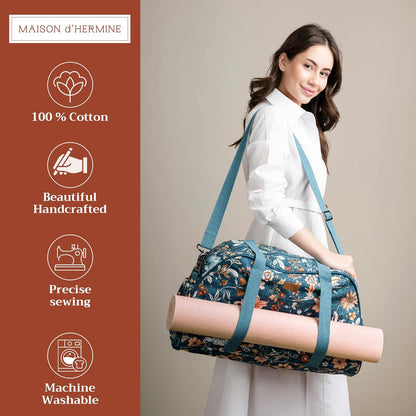 Maison d' Hermine Yoga Mat bag, Cylindrical bag for Woman&Men, yoga mat Bag &Adjustable shoulder straps Yoga Mat Carrier Bag with Drawstring Water Bottle Pocket and zipper pocket Easter Gifts