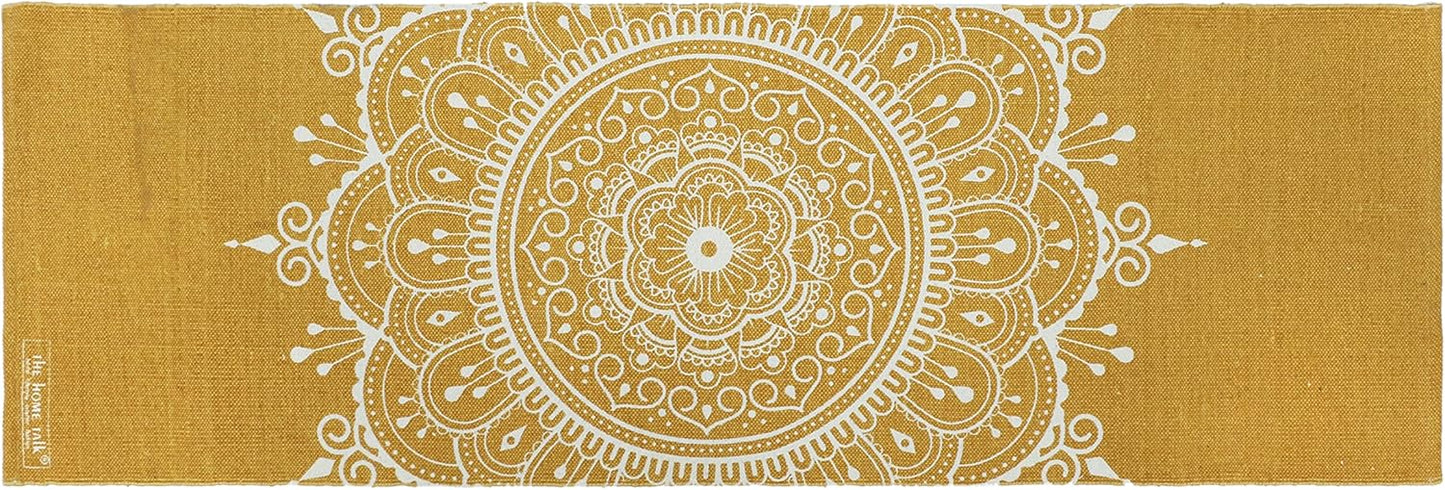 Hand Woven 100% Cotton Yoga Mat- Thick Handloom Made in India- for Gym Floor Exercise - Runner for Bedroom