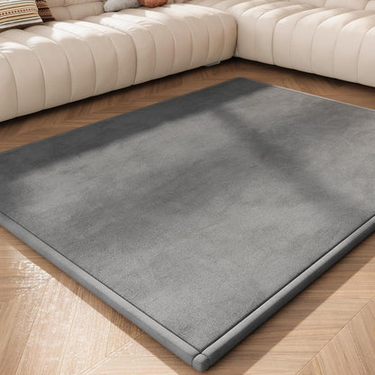 Baby Play Mat for Floor, 1.3'' Thick Memory Foam Tummy Time Mat - Super Soft Coral Velvet Nursery Rug with Non-Slip Backing, Crawling Rug for Toddlers/Infants, Yoga & Tatami Use, Oatmeal, 79''x 118''
