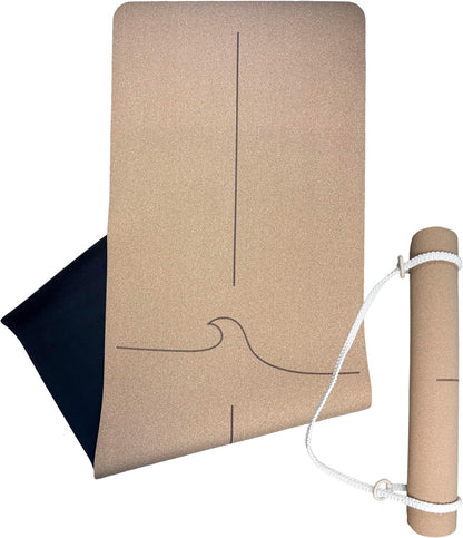 Crk's Organic Cork Yoga Mat with Recycled Natural Rubber, 4mm Thick • The Wave Mat