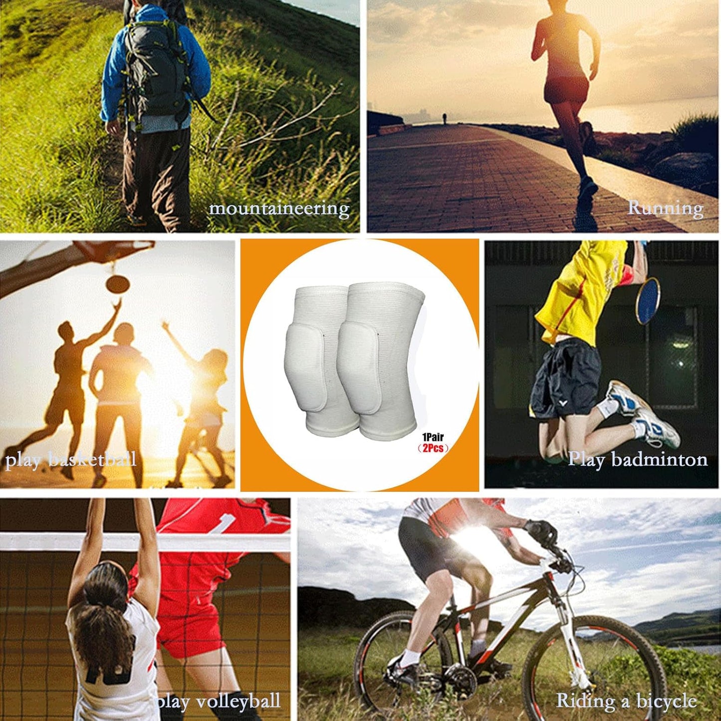 Anti slip sponge, soft and breathable men's, women's, girls', and children's black knee pads suitable for sports scenes such as volleyball, football, dance, yoga, wrestling, running, cycling, etc (Black, Large)