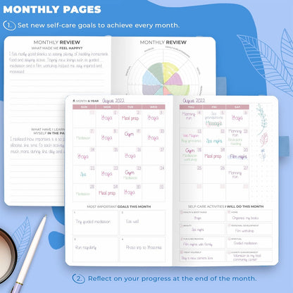 Clever Fox Self-Care Journal – Daily Reflection Notebook – Mental Health & Personal Development Planner, Meditation & Mood Log, A5 (Turquoise)