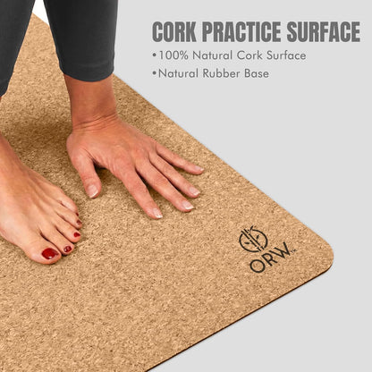 Yoga Mat Natural Cork, Non Slip Yoga Mat for Hot Yoga & Workout, 4mm Thick Natural Rubber Base, 72” x 24” Exercise Mat for Pilates, Fitness & Daily Practice, REACH Tested (SVHC Free), Includes Carry Strap