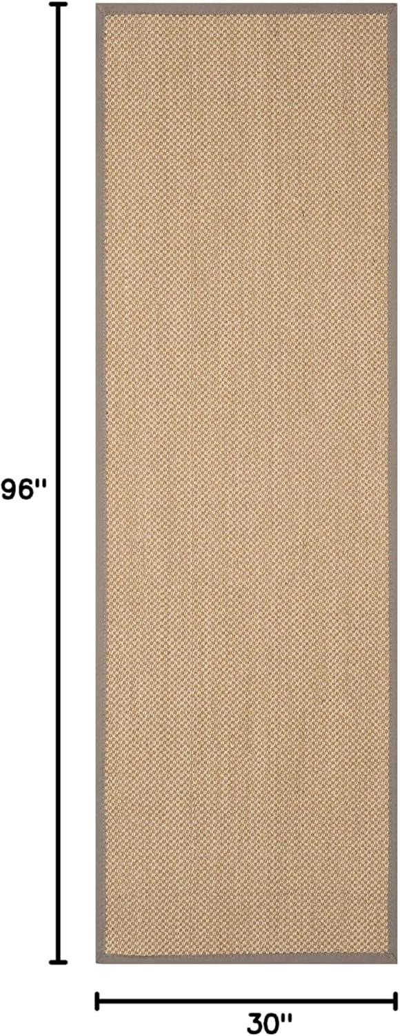 SAFAVIEH Area Rug 11x15 - Natural Fiber Collection - Large - Maize & Linen Color, Sisal, Woven Design with Border (NF141B) - Colors A