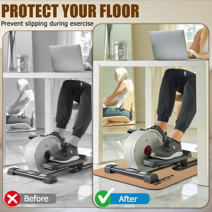 TOBWOLF Non-Slip Workout Mat for Ellipse Leg Exerciser, Ellipse Machine Mat, Exercise Mat for Under Desk Ellipticals, Suitable for Electric Seated Foot Pedal Exerciser, Stability & Floor Protection