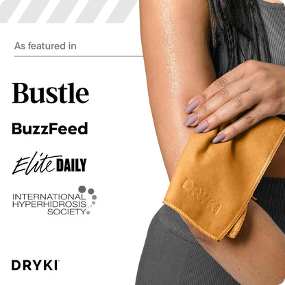 DRYKI Pocket-Sized Sweat Towels - The Original Sweat Absorbing Handkerchiefs - Quick-Dry Microfiber Sweat Rags for Face, Hands, & Body - Men & Women - Gym, Sports, and Work (Blue: 5 Pack)