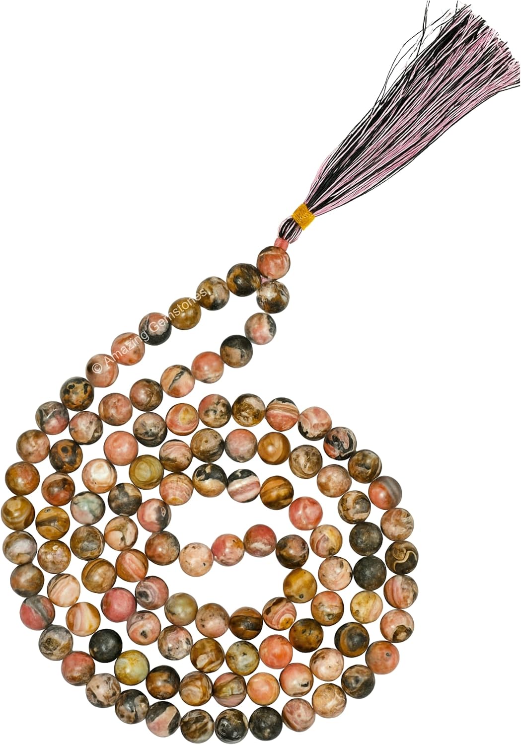 Amazing Gemstone 108 Beads Handmade Mala (Knotted, Rudraksha) - Colors B