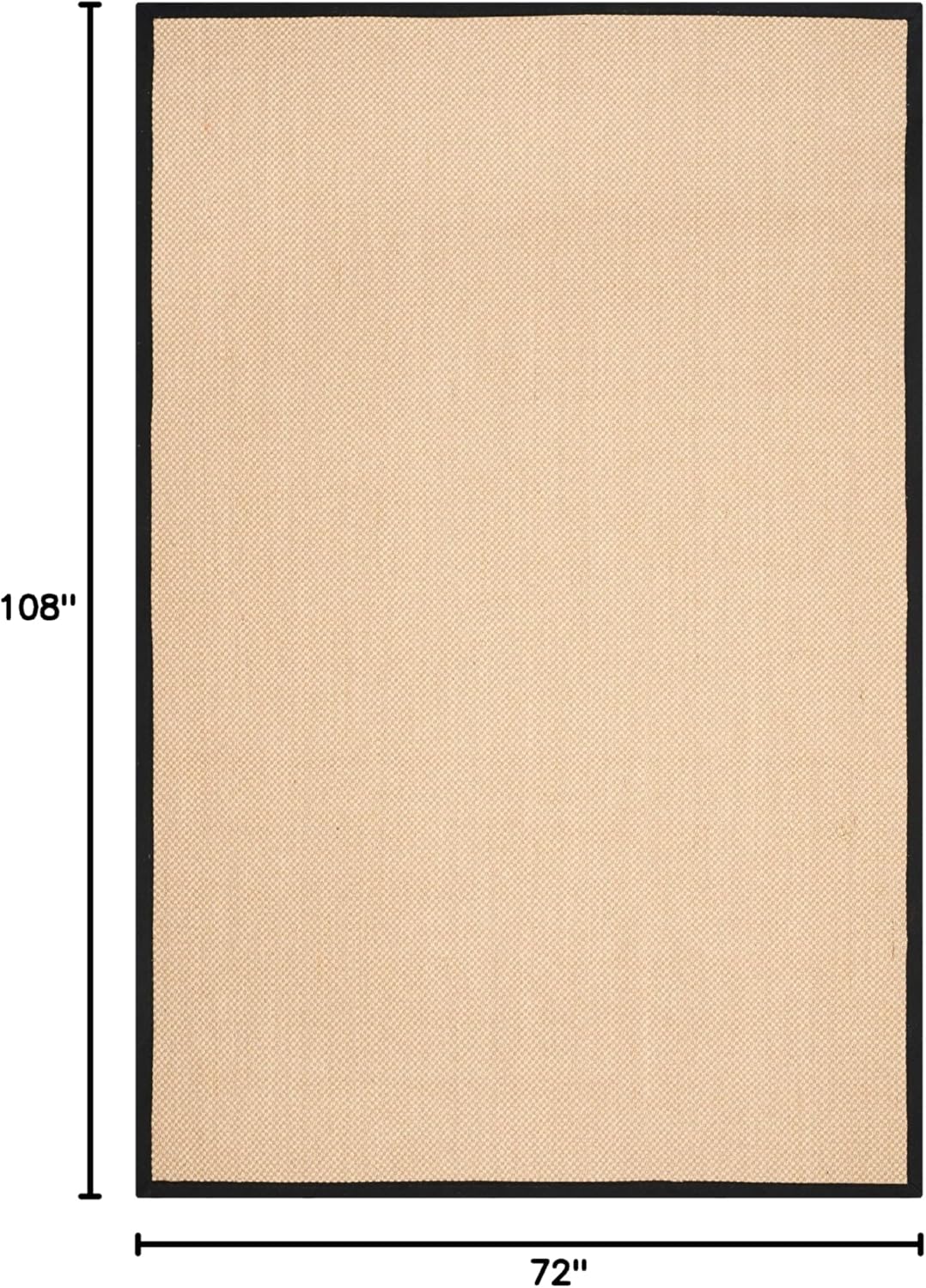 SAFAVIEH Area Rug 11x15 - Natural Fiber Collection - Large - Maize & Linen Color, Sisal, Woven Design with Border (NF141B) - Colors B