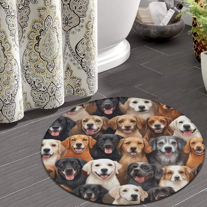 Large Home Decor Mat, Soft Round Yoga Carpet, Non Slip Machine Washable Home Office Circle Rug Gothic Witchy Sun Moon Mushroom Moth
