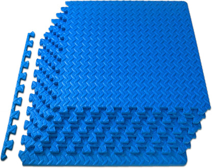 ProsourceFit Exercise Puzzle Mat ½-inch, EVA Interlocking Foam Floor Tiles for Home Gym, Workout Equipment, Kids Play Areas, Black, 24 SQ FT - 6 Tiles