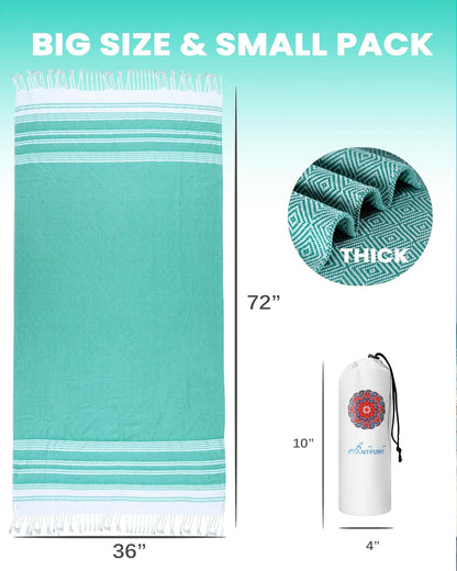 Antfuny Turkish Beach Towels Vacation Essentials Quick Dry Sand Free Oversized Bath Pool Swim Towel Extra Large XL Blanket Adult Travel Cruise Accessories Must Haves Clearance Stuff Necessities - Colors A