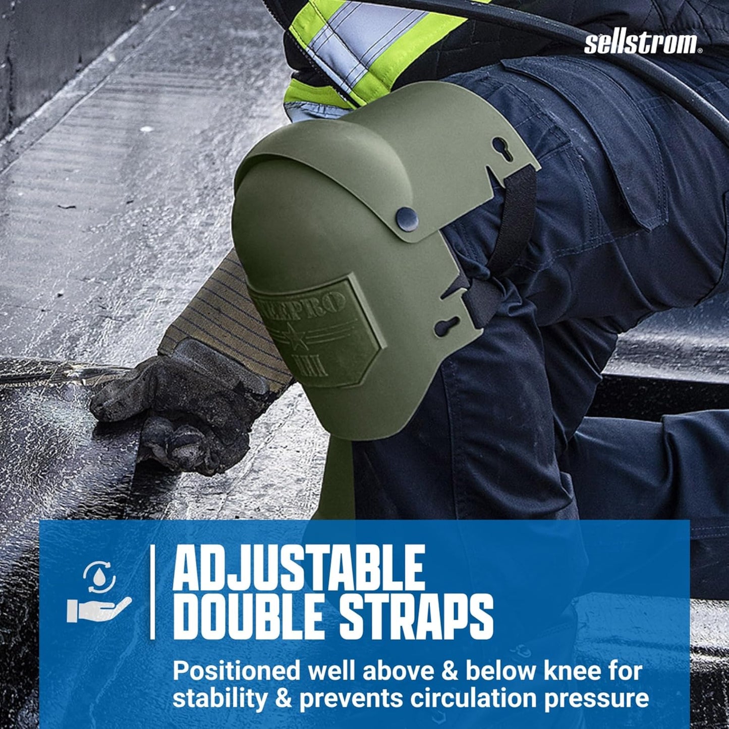 Sellstrom KneePro Knee Pads - Ultra Flex III - Heavy Duty Protection and Comfort for Construction, Gardening, Army, Flooring Work - Grey and Orange
