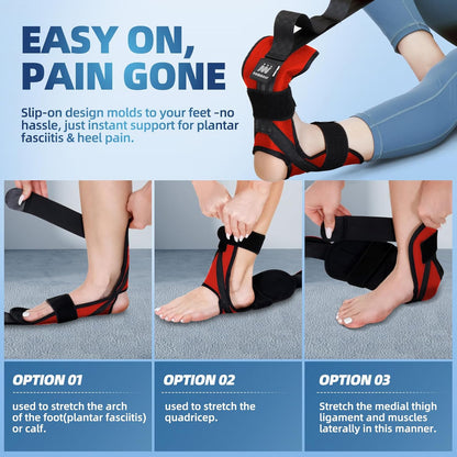 comness Foot and Calf Stretcher-Stretching Strap For Plantar Fasciitis, Heel Spurs, Foot Drop, Achilles Tendonitis & Hamstring. Yoga Foot & Leg Stretch Strap. (Black)