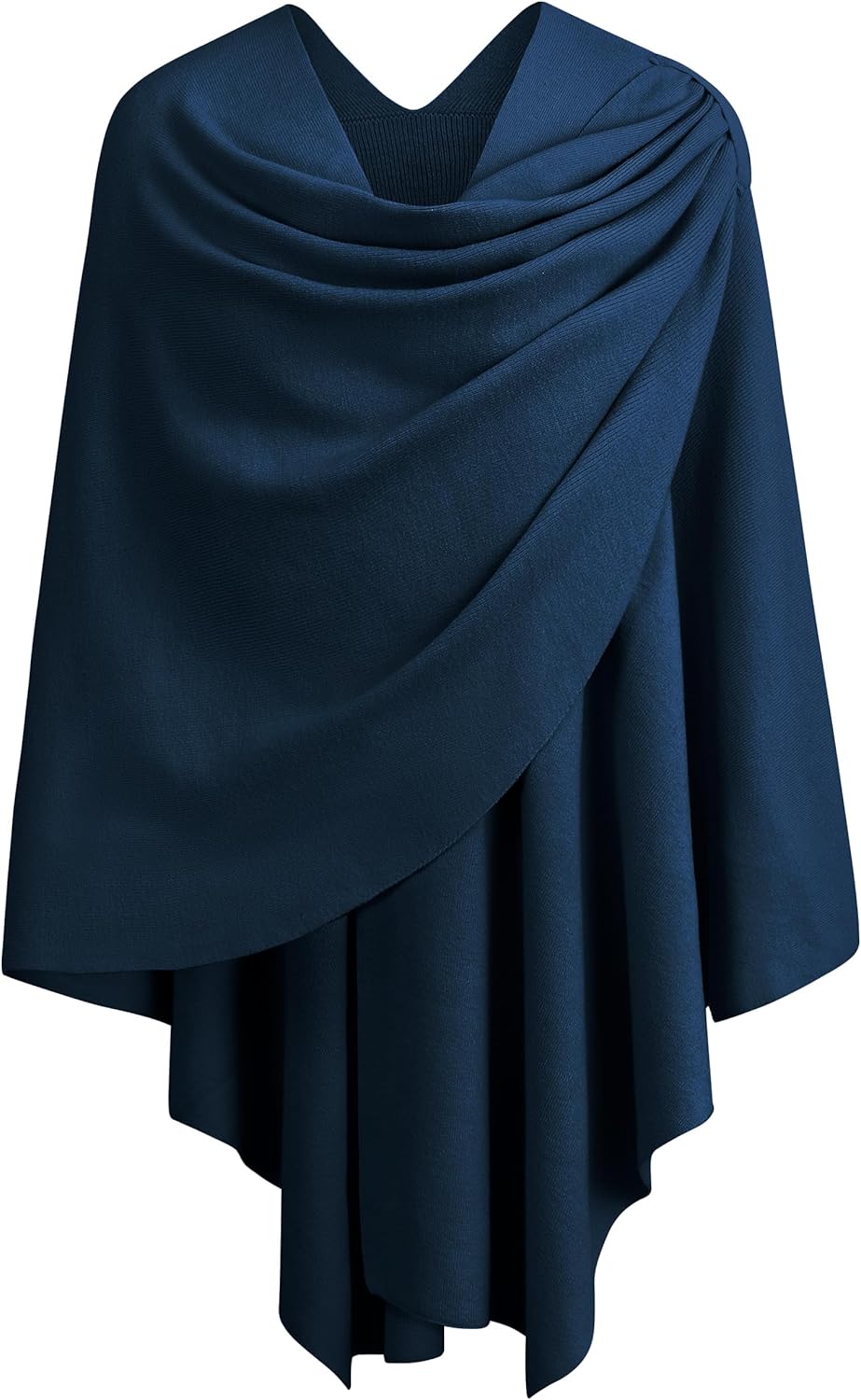 PULI Womens Large Cross Front Poncho Sweater Wrap Topper Knitted Elegant Shawls Cape for Fall Winter