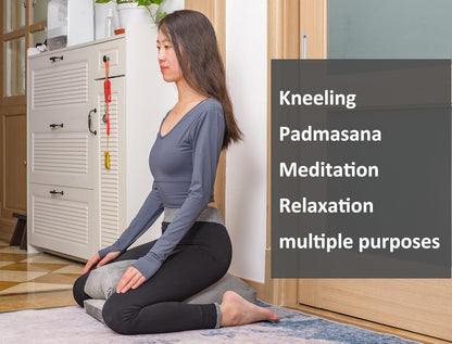 Meditation Cushion,Velvet Meditation Pillow and Zabuton 2-in-1 Portable Design(50 * 70CM). (Dark Gray, Service H：9cm)