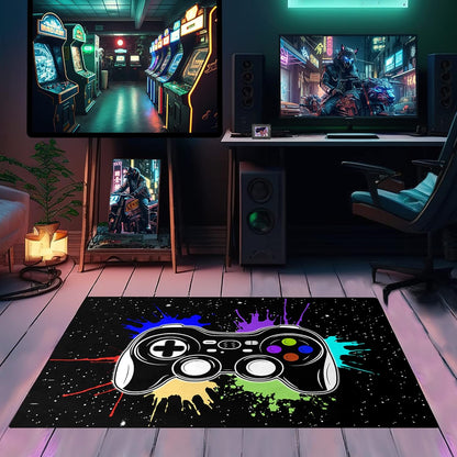 Game Controller Rugs for Bedroom Boys Living Room Gamer Gamepad Red Carpets Floor Mat Player Indoor Mats Gaming Art Design Home Decor Crystal Doormat Yoga Mats 3'x5'