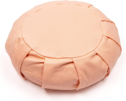 Myga Zafu Yoga Meditation Cushion with Washable Cover - Floor Cushion Pillow with Natural Buckwheat Filling - Soft Round Cotton Design for Meditating or Pranayama Exercises