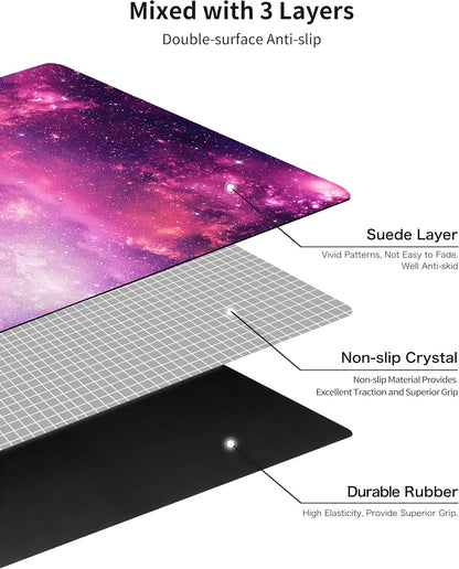 nuveti Printed Travel Yoga Mat-1/16 Inch Thick Non Slip Fitness Workout Mat with Carrying Bag, Foldable Lightweight Suede & Natural Rubber Yoga Mat for Yoga Pilates and Fitness 72" L x 24" W x 1.5mm