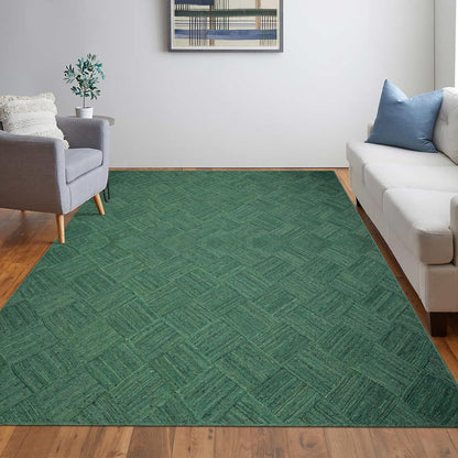 Hand Braided Jute 4 Ft Square Kilim Rug Flatweave Pink Geometric Pattern Jute Sisal Rug, Thick 0.27 Inch Indoor Outdoor Carpet for Kitchen, Bedside, Yoga Mat - Colors A