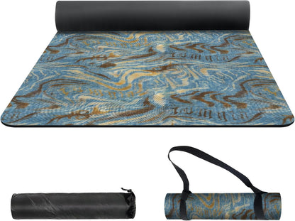 nuveti Yoga Mat Print Extra Thick TPE Non Slip Fitness Exercise Mat with Carrying Bag,72"x24" Extra Thick 6MM Exercise & Workout Mat for Yoga, Pilates Fitness and Floor Exercises - Colors B