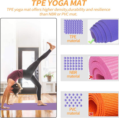 Yoga Starter Kit - 11-Piece Set with Yoga Blocks, Strap, Ball, Mat, Carrying Strap, Net Bag, Cooling Towel