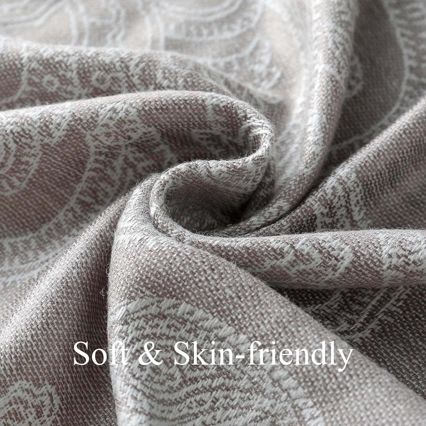 Ciormis Two Tone Silky Paisley Pashmina Shawl Scarf,Soft Women's Rave Jacquard Pashminas Wrap Scarves
