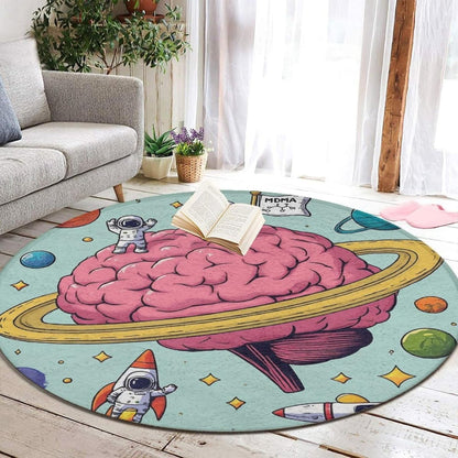 Room Sofa Yoga Soft Round Carpet, Home Decor Non Slip Kitchen Office Circle Rug, Machine Washable Modern Round Area Rug Beach Turtles, 60inch